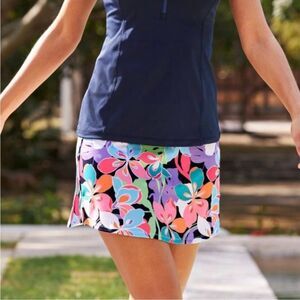 Boston Proper B-Active Bright Abstract Print Skort Women's Medium Stretch